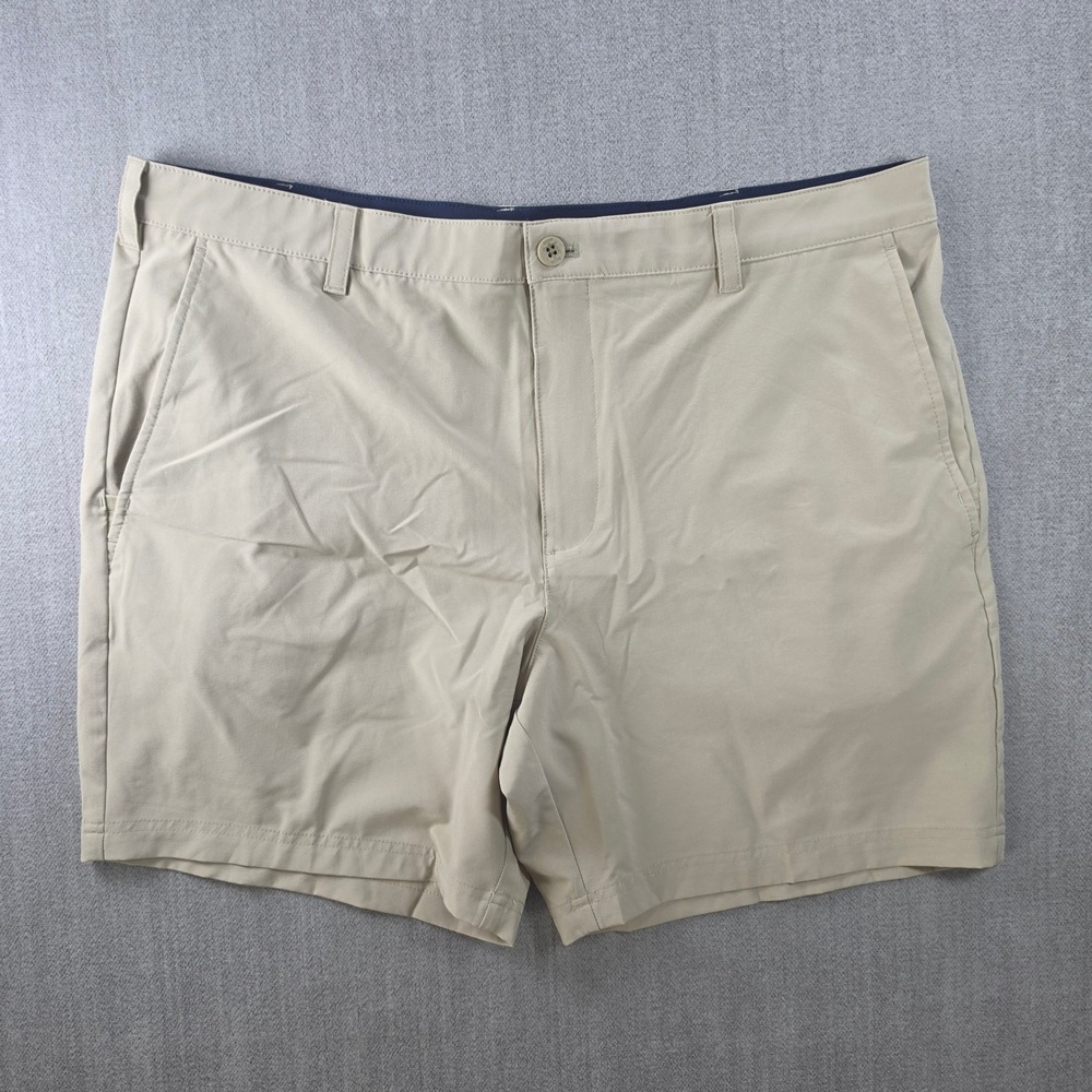 IZOD Golf Shorts Mens 40 Tan Khaki Performance Stretch Flat Front Casual